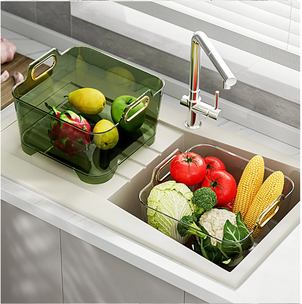 Kitchen Food Drain Basket Vegetable Cleaning Storage Food Safe Fruit Bowl
