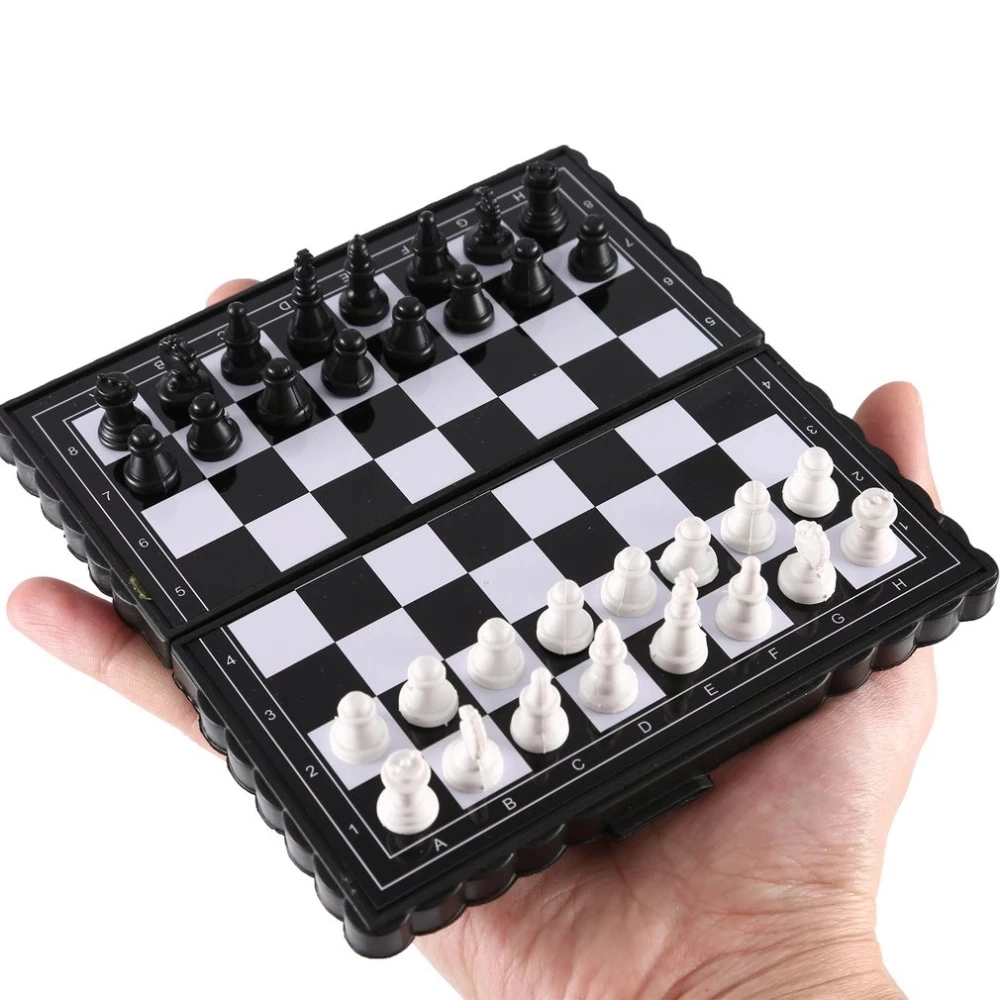 Logo personnalisé Mini International des échecs échiquier en plastique magnétique pliant planche de jeu