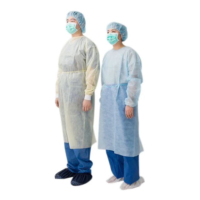 Disposable Protective Non Woven PP Isolation Gown with Knitted Cuff