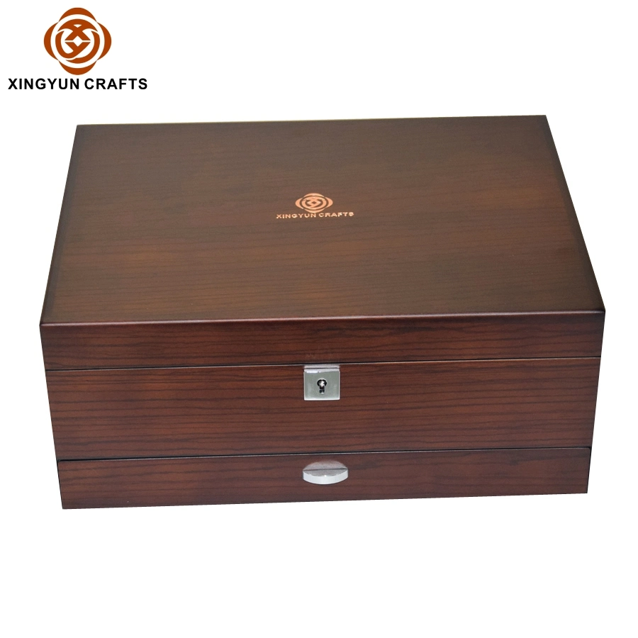 Luxury Wooden Craft Gifts Jewelry Case Large Capacity Gift Package Organizer Box 3 Layers Drawer