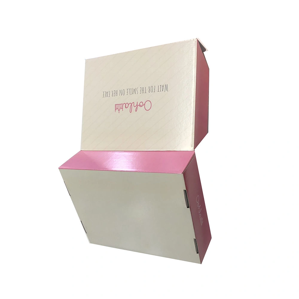 Custom Small Tuck Top Mailing Packaging Boxes Pink Printing Colored Corrugated