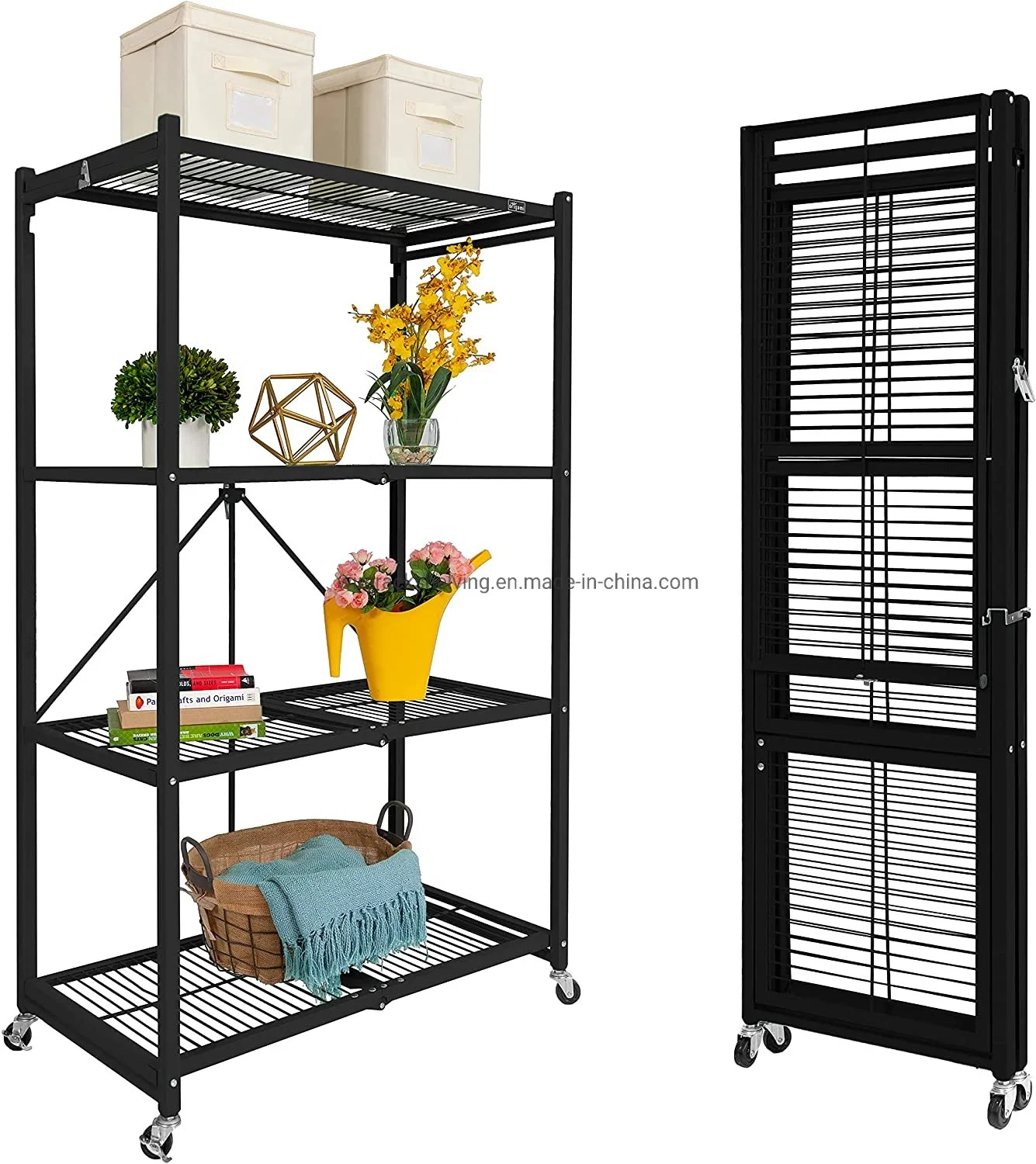 Origami Storage Shelves on Wheels, Steel Shelving, Heavy Duty Garage Storage & Organization