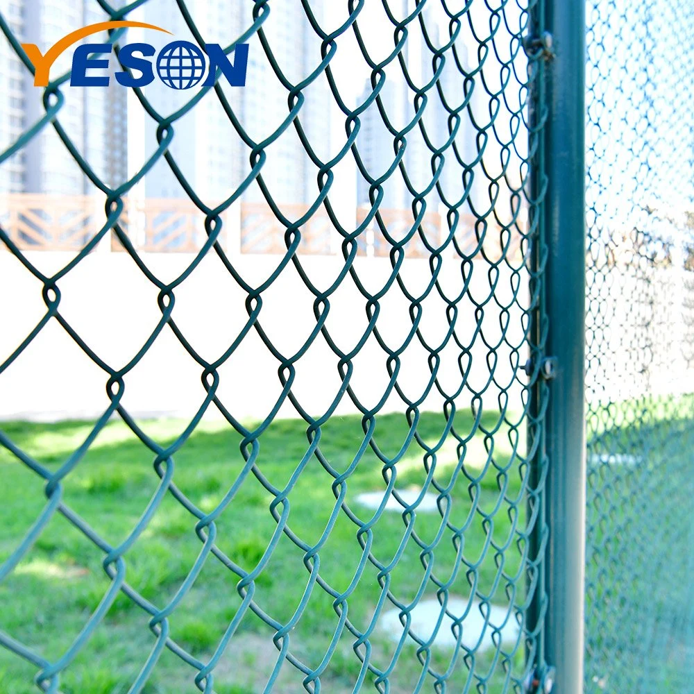 2023 Popular Security Fence Green Vinyl-Coated Chain Link Steel Fencing Mesh