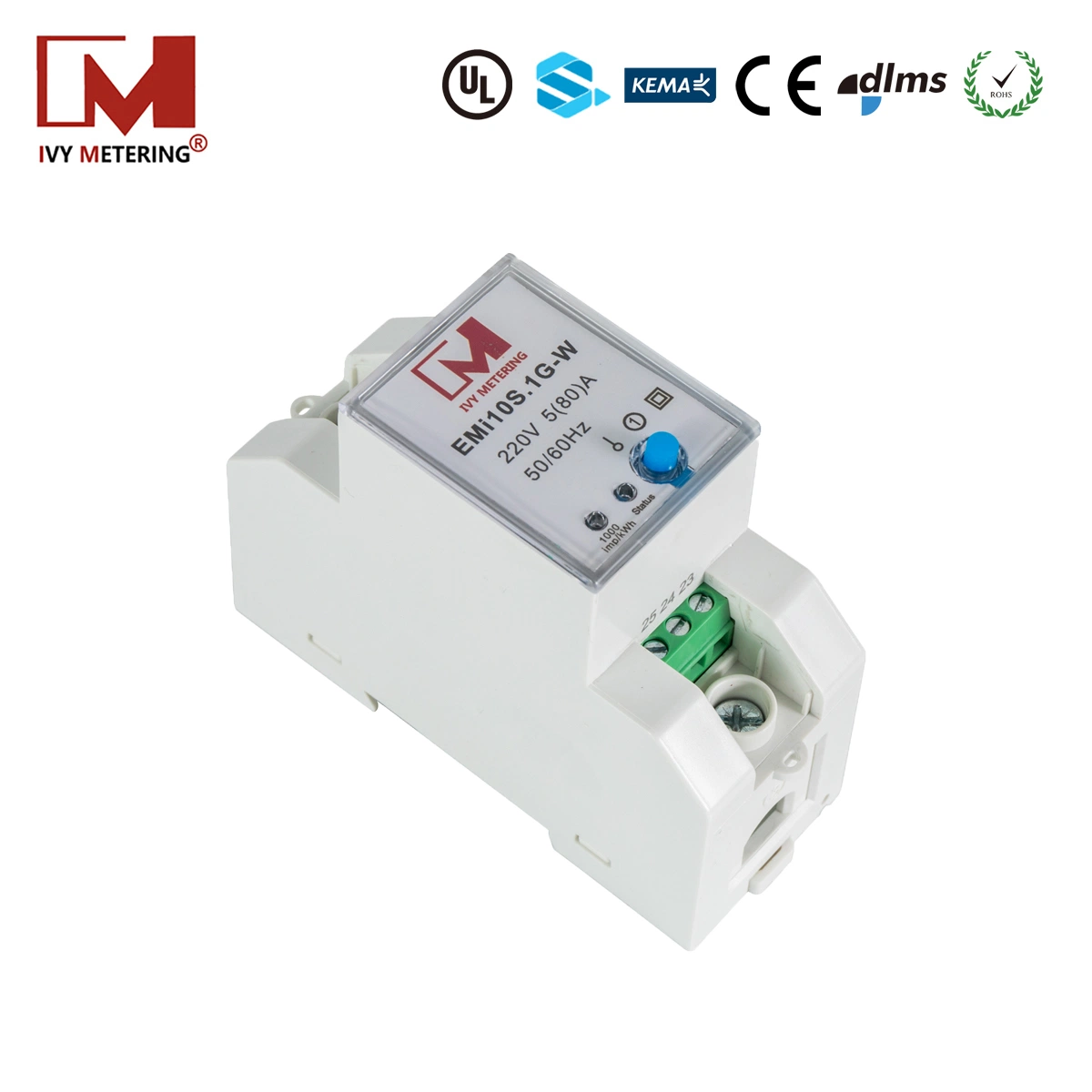 2 Modular 1p Single Phase DIN Rail Electronic Watt-Hour Electric Power Digital Energy Meter