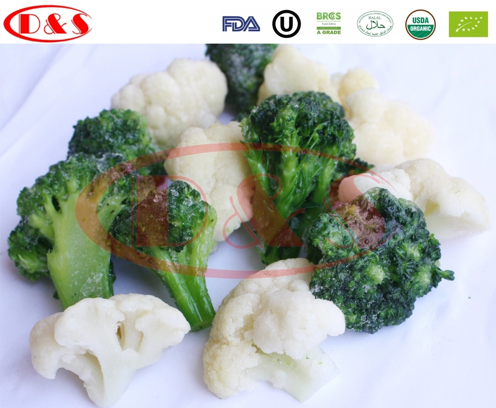 IQF congelado de alta calidad vegetal blanco/verde verduras congeladas de coliflor coliflor