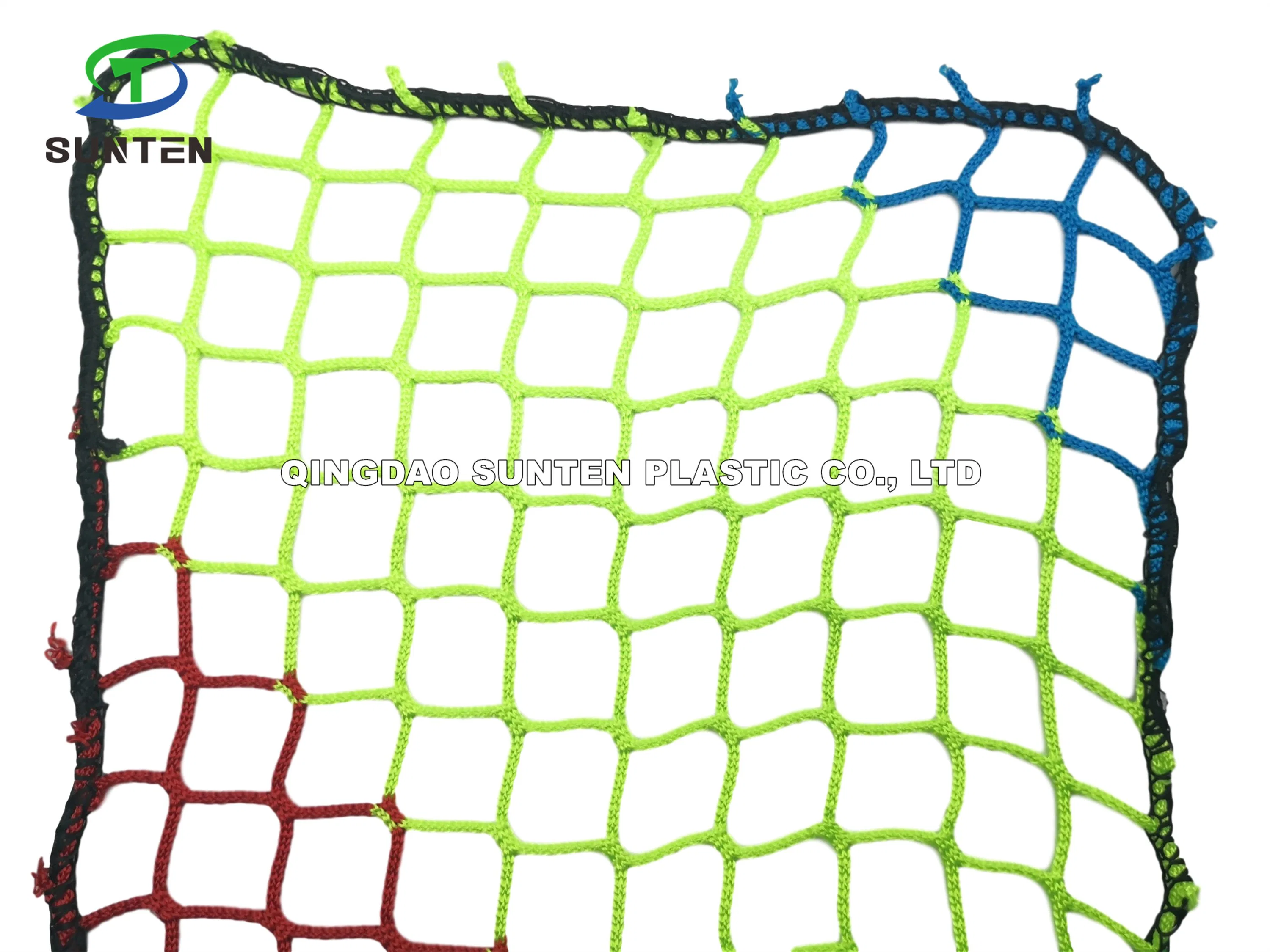 Colorful Rainbow Color Polyester Knotless Cargo Climbing Rope/Container/Fall Arrest/Safety Catch Net/Netting Soft Play Net for Kids Indoor Play Ground