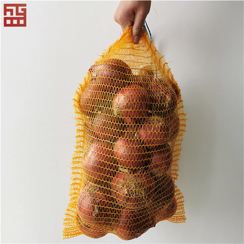 Customized PP / PE Leno Mesh Net Bags Garlic Onion Packaging Mesh Bags