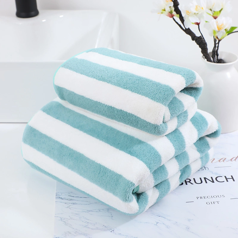 Ultra Absorbent Factory Popular Sand Free Striped Printing Bath Beach Towel Set