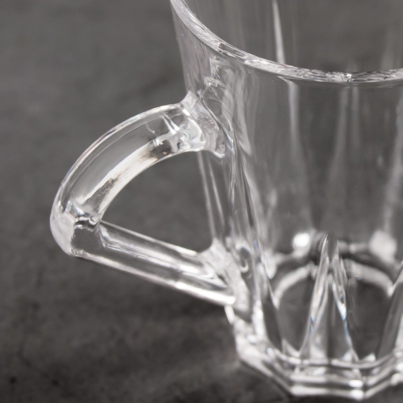 Top Quality Drinking Mug Cup Transparent Clear Coffee Glass 230ml Long Round