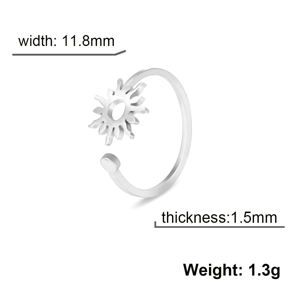 Wholesale/Supplier Open Hollow Sun Rings Jewelry Women for Gift