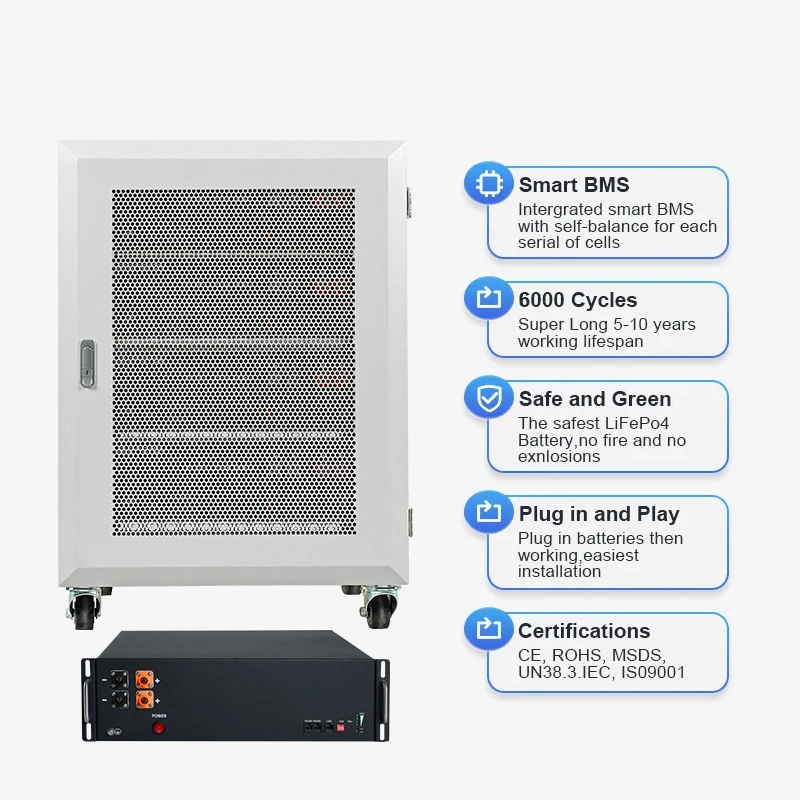 Solarthon IEC y CE aprobado recargable LiFePO4 litio Lon 51,2V 100Ah batería Solar para sistemas de Energía Solar