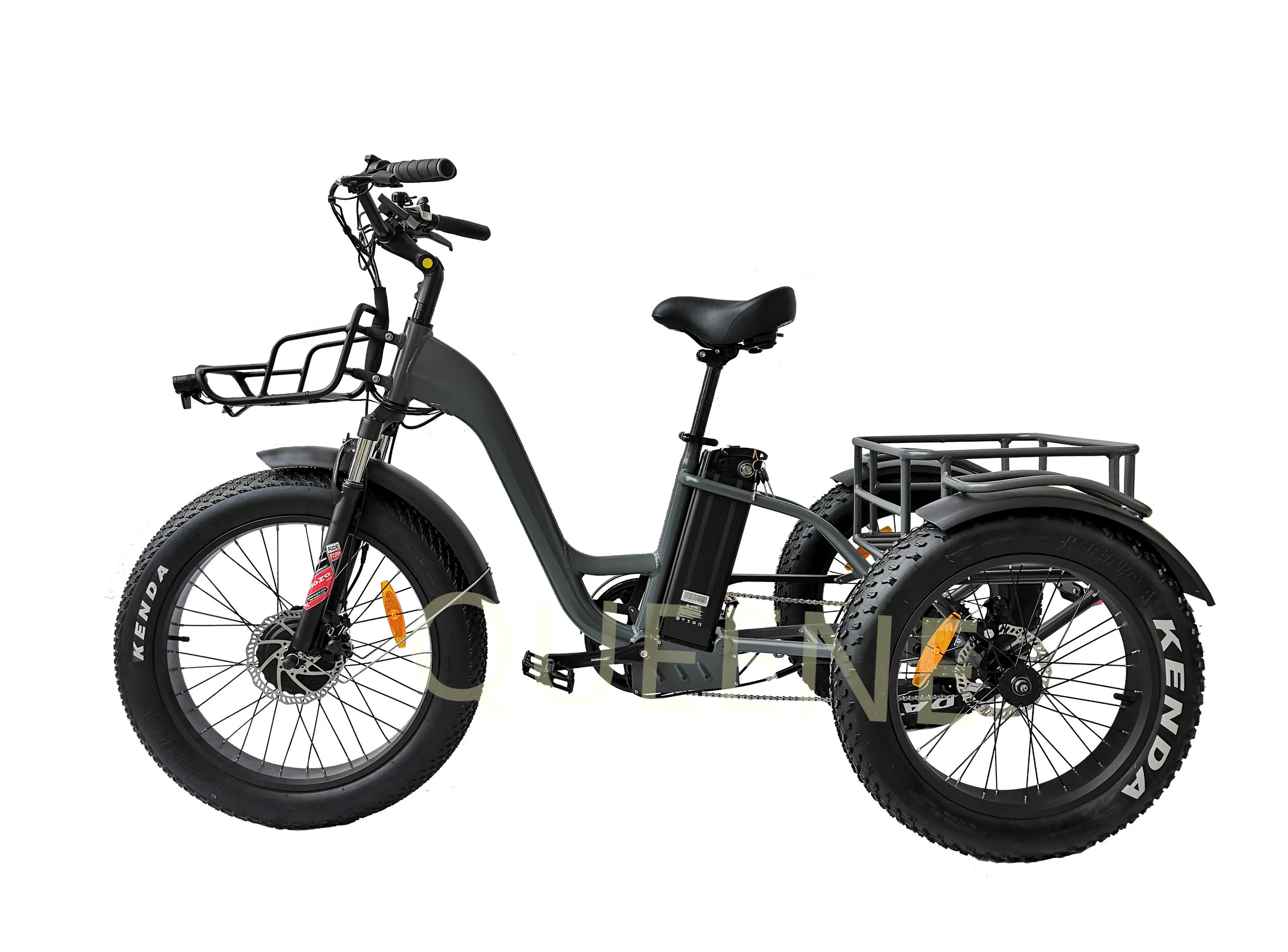 Queene Adults 3 Wheels 48V 500W 750W Electric Bicycle Tricycle 30mph Electric Scooters Bike with Fat Tyre 3 Wheels
