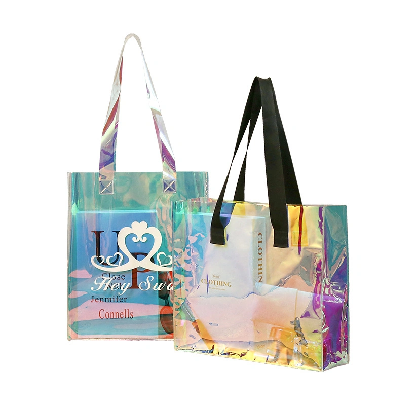 Sac fourre-tout en plastique transparent au laser en PVC pour femme