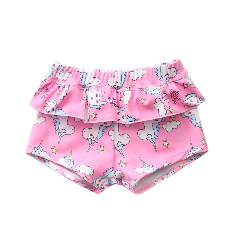 2-16 Years Children Beach Shorts Pineapple Print 2022 Girls&prime; Swimsuit Swim Shorts Bathing Suit Swimwear Summer Clothing with Ruffles at Waist