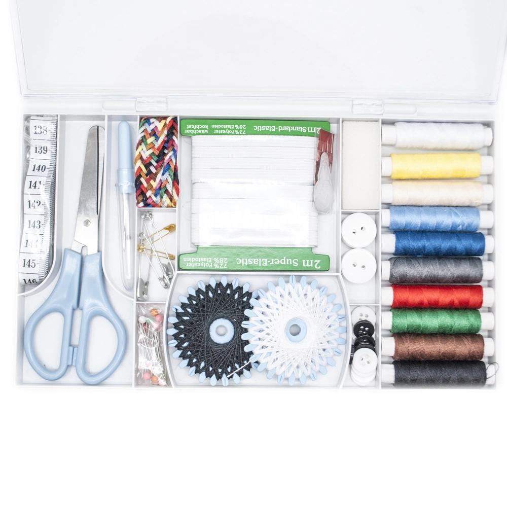 Kit de couture de voyage Boîte en plastique Mini Les trousses de couture pour la réparation de la famille