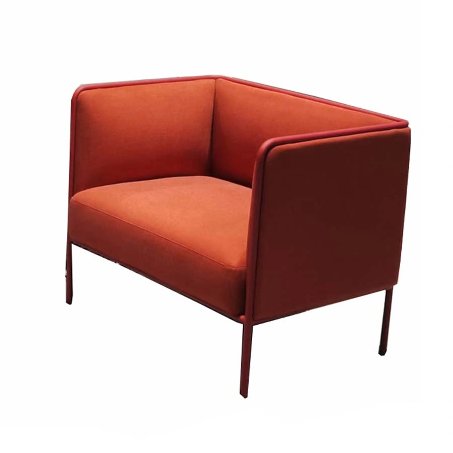 Wohnzimmer Sofa Hot Verkauf Stil Moderne Stoff Einzelsofa Büro Zimmer Lounge Sofa Öffentliche Wartezeit Sofa Hotel Red Leisure Sofa