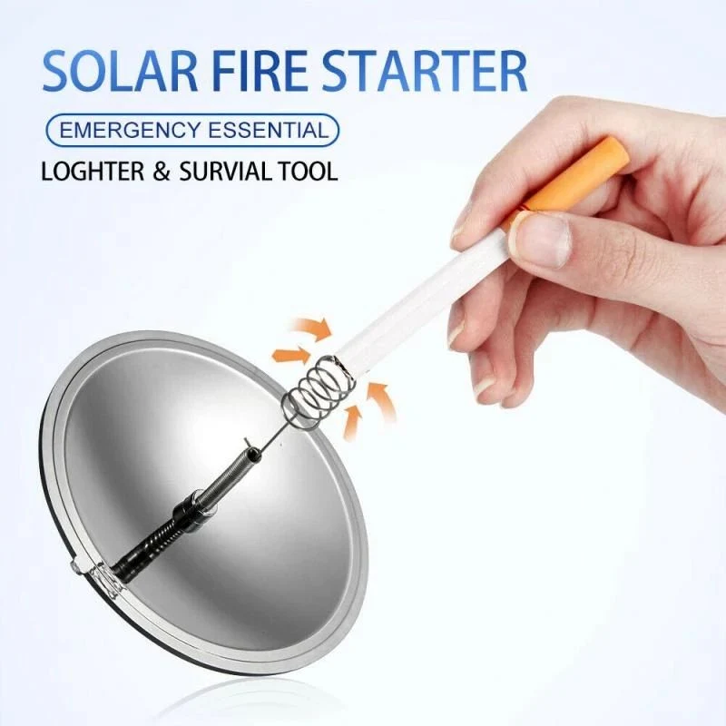 Outdoor Solar Lighter Camping Survival Fire Windproof Fire Starter Outdoor Emergency Tool Gear Accessories Outdoor