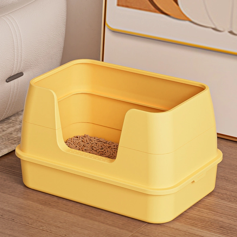 Pet Supplies Products Cat Litter Basin, Oversized, Semi Enclosed, Fully Open, Anti Splashing Cat Basin Litter Cat Toilet