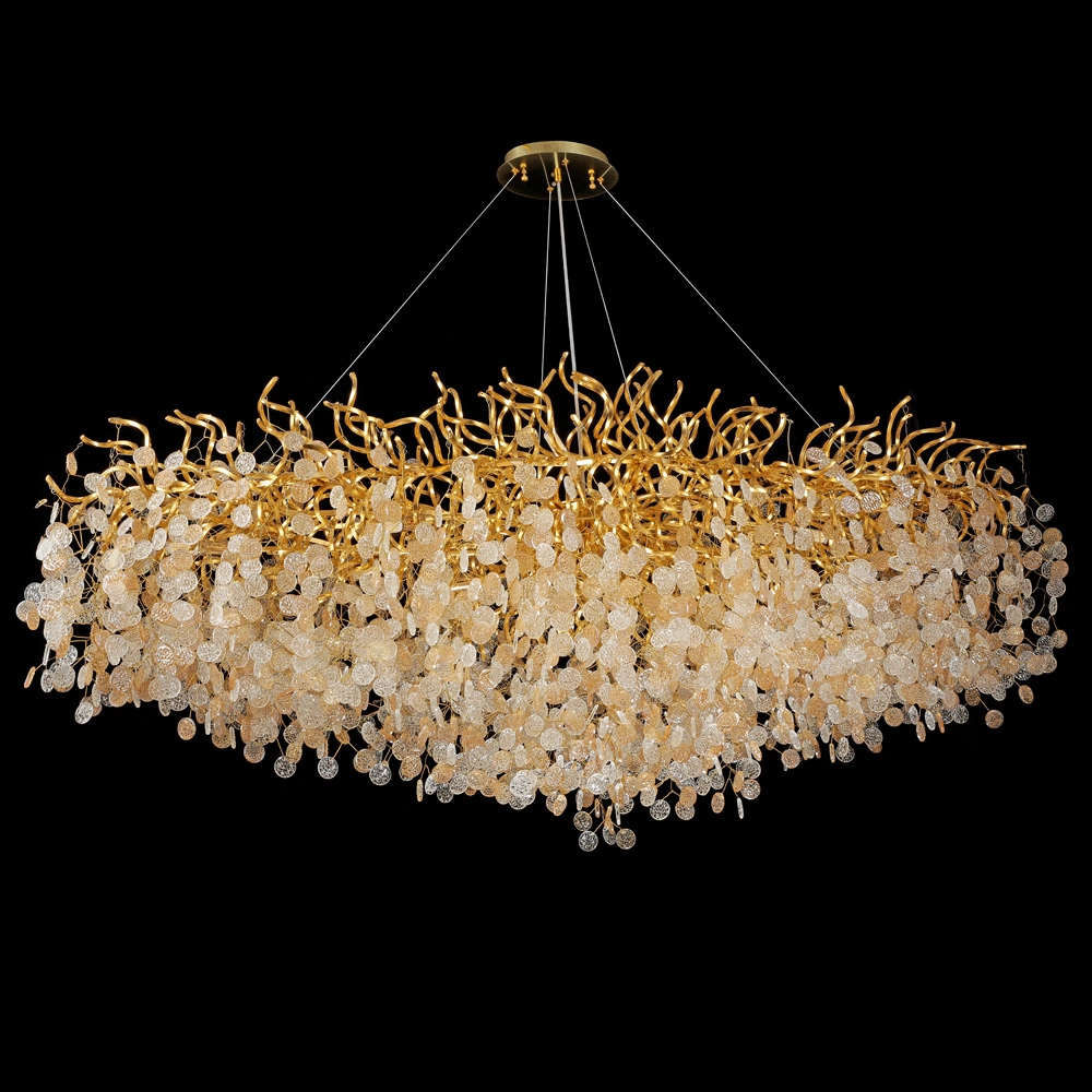 2022 Meerosee роскошный Crystal Chandelier Golden Modern Pendant Lighting for Ресторан Отель Rindrop Линейный свет Оборудование