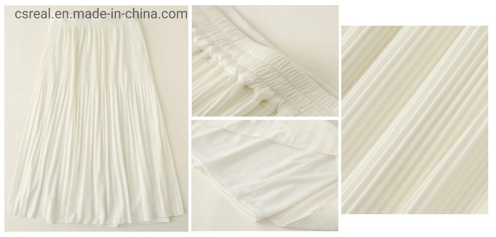 Children Clothing Girl Kids White Woven Pleat Skirt Wear