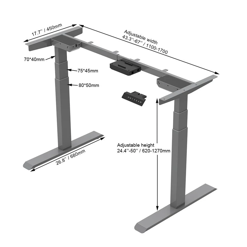 Büromöbel Tische, die sich nach oben und unten bewegen, Anti-Kollisions-Technologie Büro Sit Stand Schreibtisch elektrisch Stehhöhe verstellbarer Schreibtisch