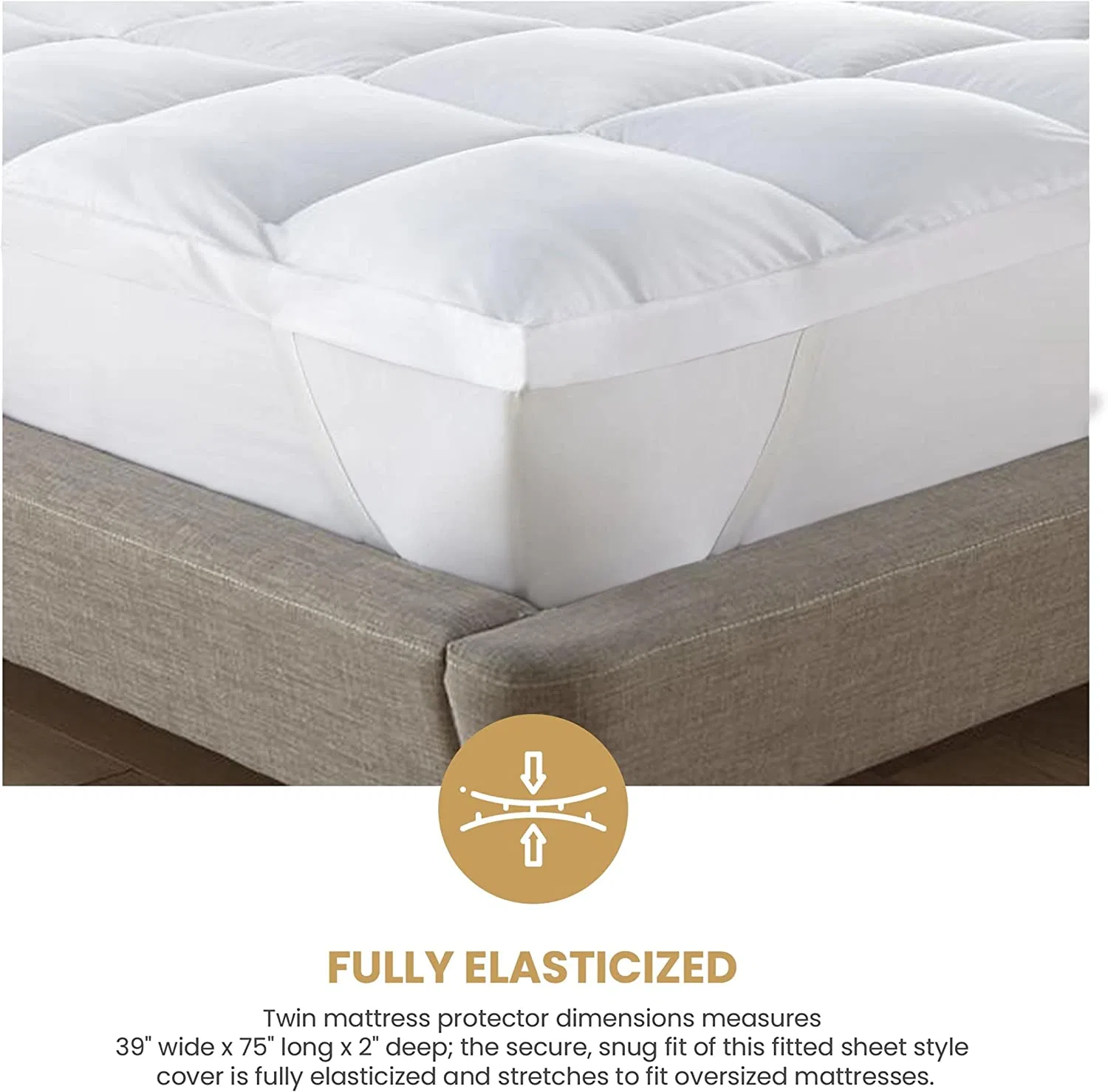 Quality Plush Luxury Down Alternative Pillow Top Extra Thick Mattress Cover