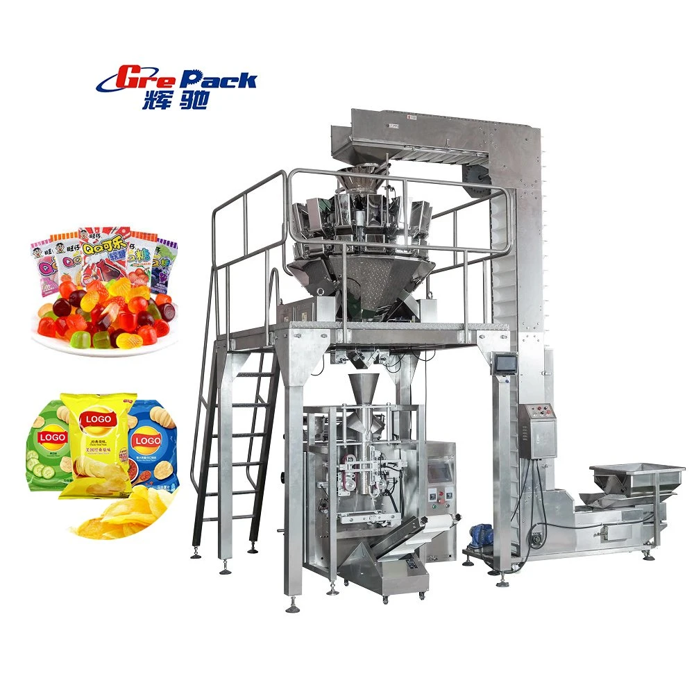 Automatic Vertical Sachet Snacks Food Potato Chips Corn Banana Chips Granule Packaging Machine