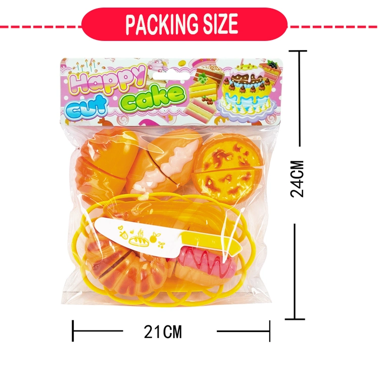 Chinês artesanal Pizza bolo plástico Burger Kids Kitchen Table imaginar Conjunto de brinquedos Mini Fast Food para Crianças