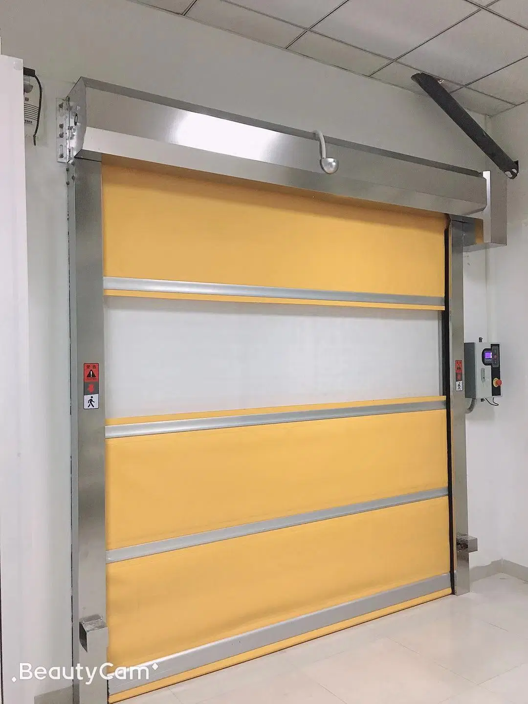 Roll up Canvas Garage Self-Recovery Vinyl Roll up Traffic Fast Rolling PVC Fabric High Speed Rapid Roller Shutter Zipper Door