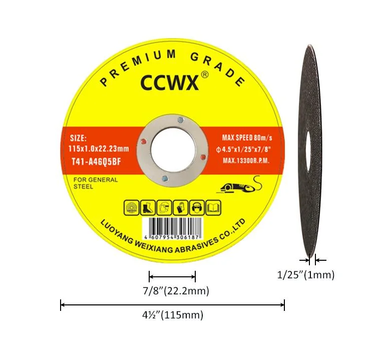 115x1x22mm meuleuse d'angle d'outils à disque de roue de coupe