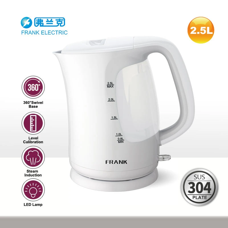 CB/CE/EMC/RoHS/LFGB 2.5L Electric Kettle with Auto Switch off & Swivel Base