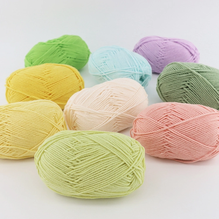 4ply Milk Cotton Yarn 50g/Roll High quality/High cost performance  Chunky Cotton Crochet Yarn for Blended Hand Knitting Yarn