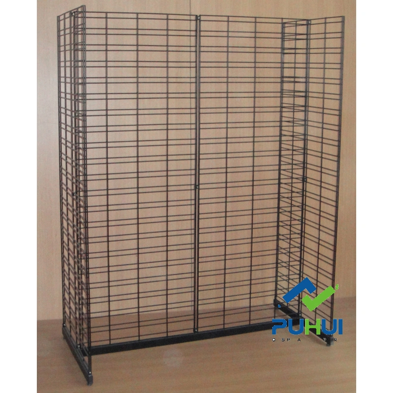 Floor Standing Metal Tube Steel Grid Wall Store Display Rack (PHY310)