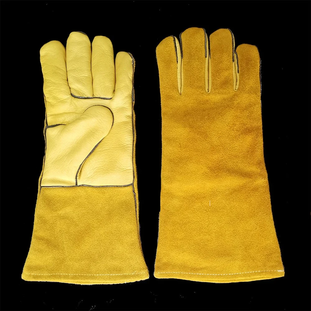 TIG 12 Inches Goatskin Leather Cowhide Leather Cuff Welding Gloves