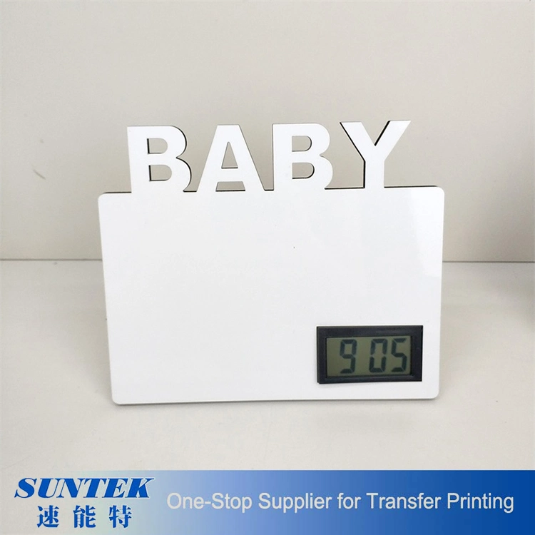 Digital LCD Clock Sublimation Desktop Clock Wooden Photo Panel Clock