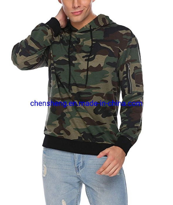 El Hip pop Suéteres de lana Mens Plus Size Serigrafía Camo Camuflaje Hoodie de casual