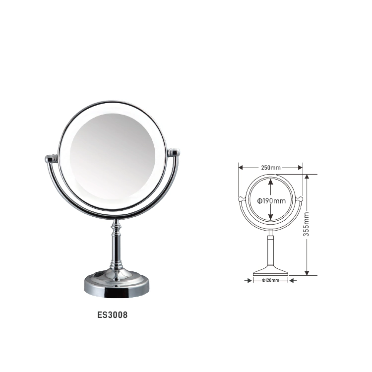 Desktop Double Side Magnifying Mirror with LED Light