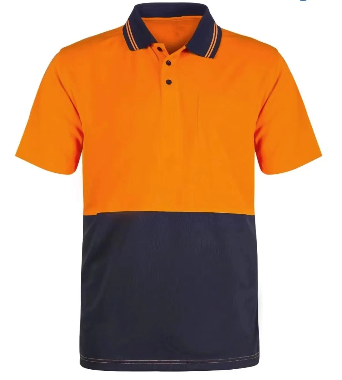 Armor Hi Vis Orange/Marine Polo manches courtes Polyester avec poche de poitrine Vêtements de travail