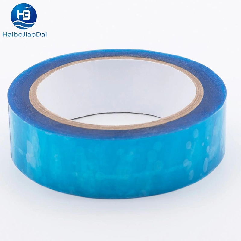 Ruban en polyester bleu personnalisé en gros, enduit d'un adhésif acrylique solvanté pour la fixation des composants électroniques.