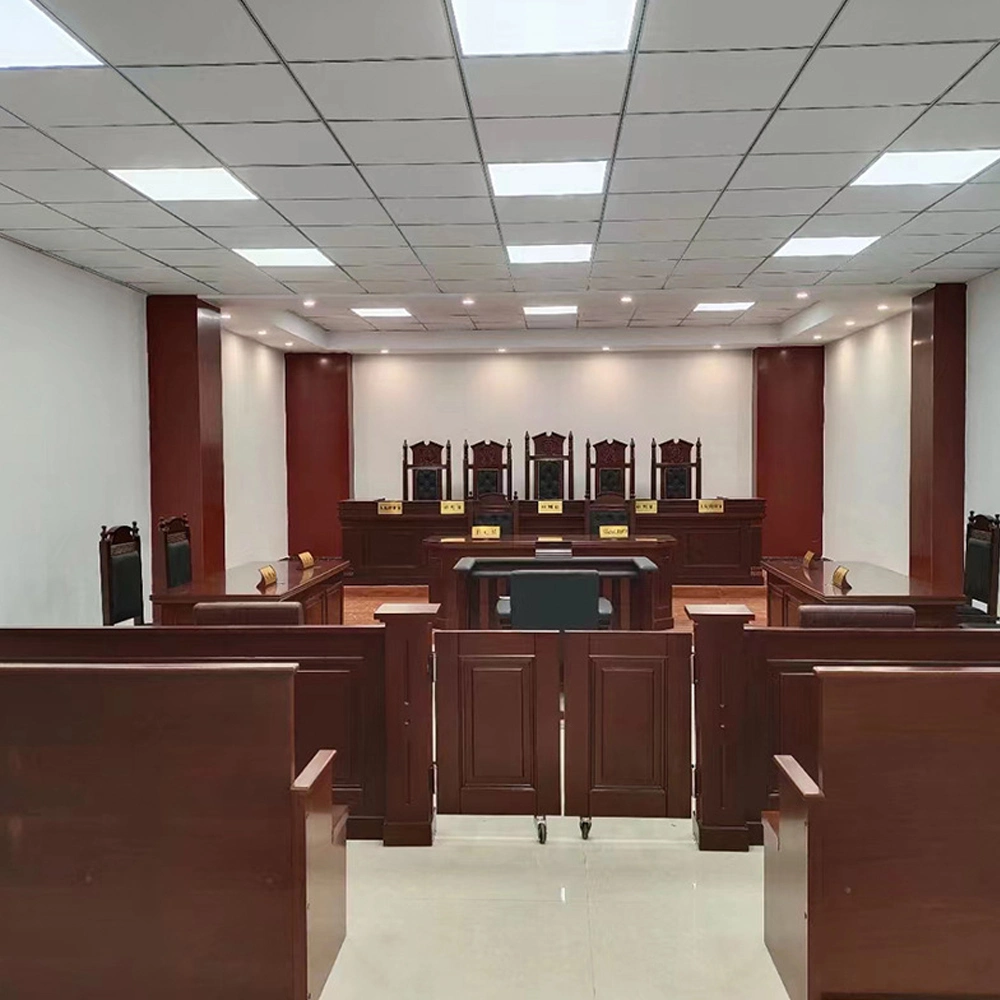Cuir de qualité supérieure Hongye Placages de Bois meubles de la Cour juge Projet Table et chaise