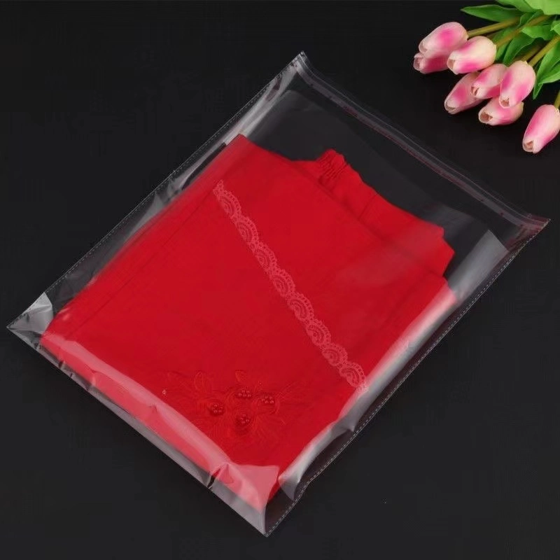 Factory Direct Sale Transparent Cellophane Clear Adhesive Clothing Shirt Packing OPP Plastic Bag