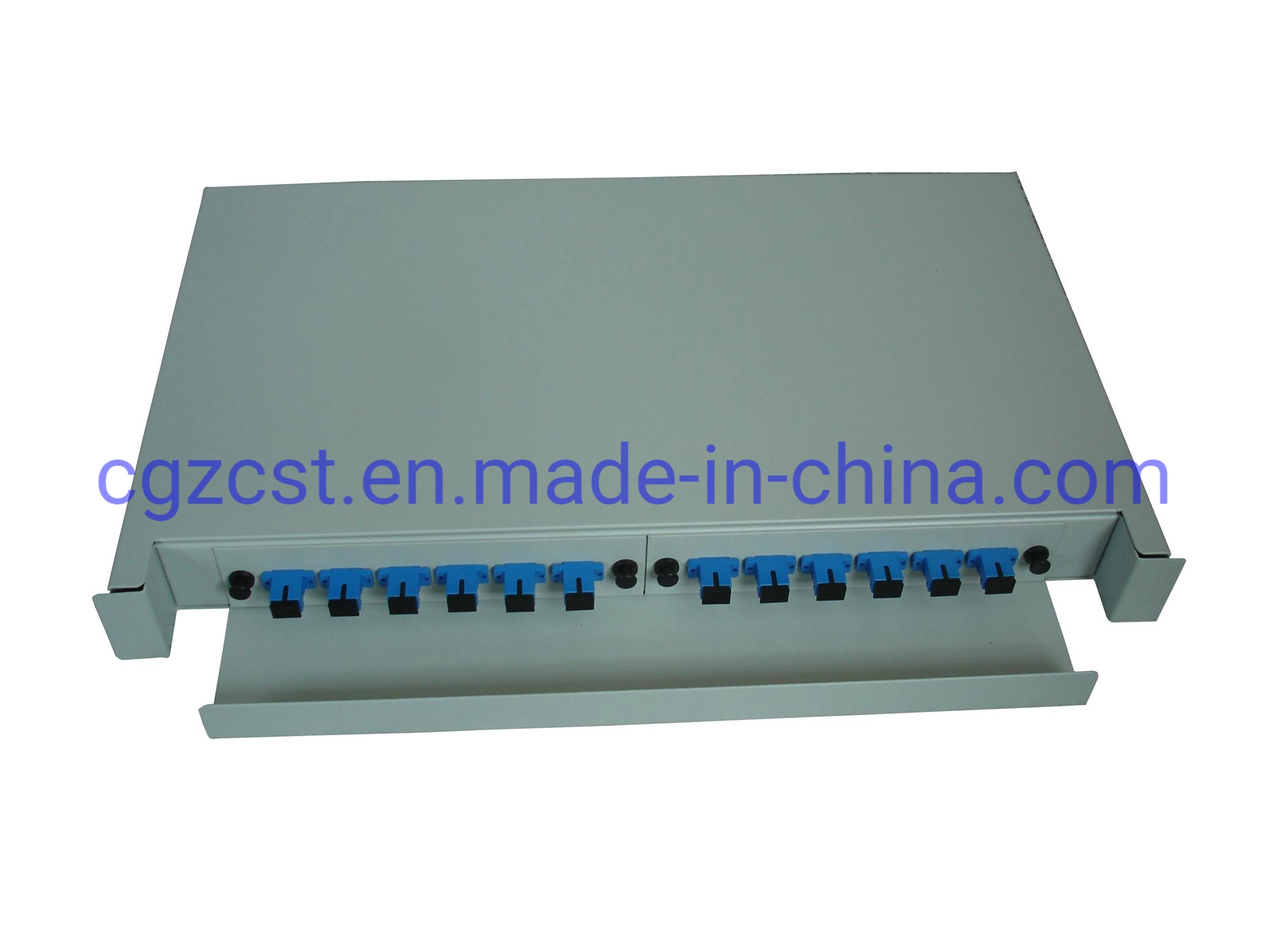 48 Fibers Metal Slidable Type Fiber Optic Patch Panel ODF with Front Cable Management Plate