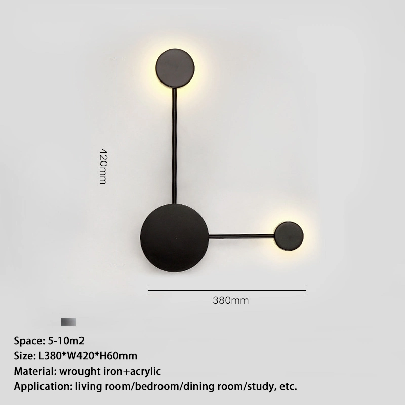 Corredor de parede de fundo vermelho com rede Big Dipper minimalista e moderno em estilo europeu Aplique da sala de jantar da sala de estar