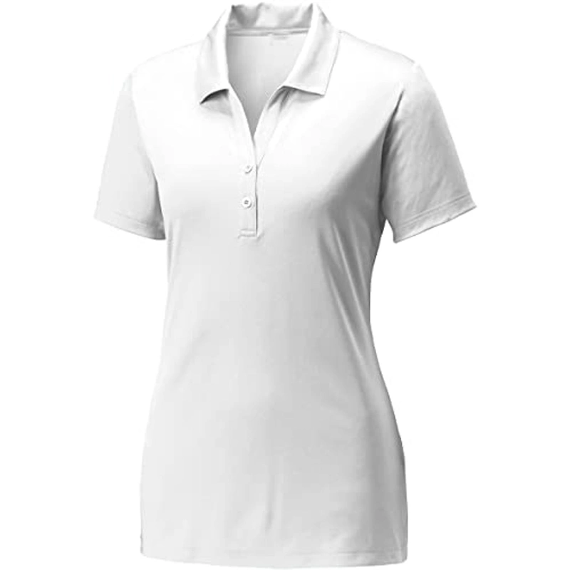 Women White Sports Polo Shirt Girls Short Sleeve Polo Shirt Classic Design Woman's Polo