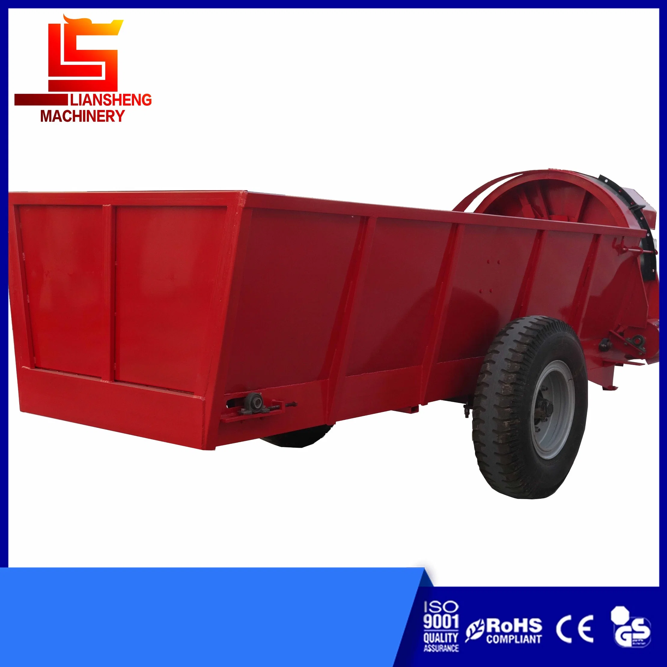 10 Cubic Volume Side Spreader Truck with Organic Fertilizer, Mixing, Crushing and Throwing, More Uniform Side Spreading Width of 0.5-2 Meters