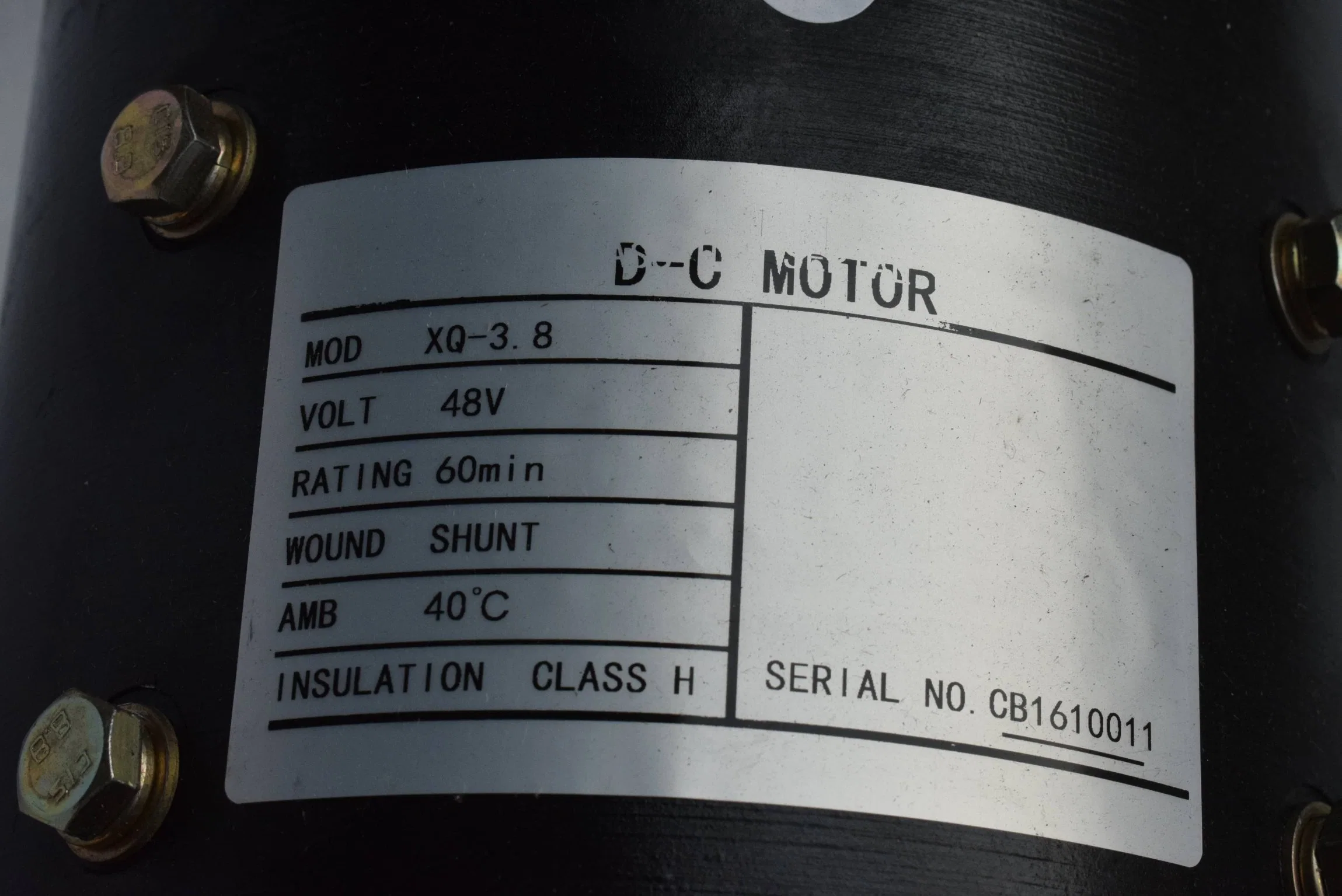 Xq-3.8 48V Seperated Excited DC Motor for Eagle Sightseeing Vehicle Use