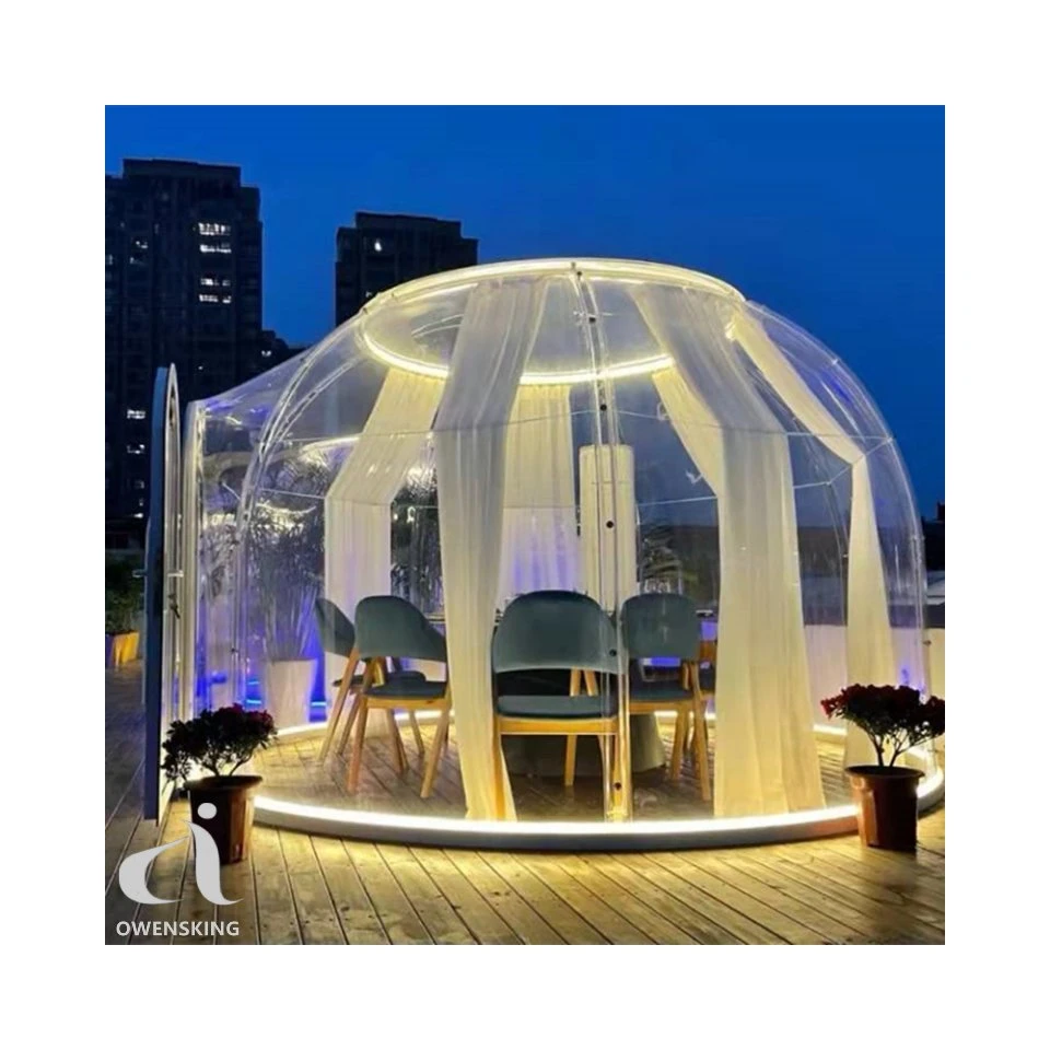 Tente à dôme bulle de luxe transparente pour le glamping.