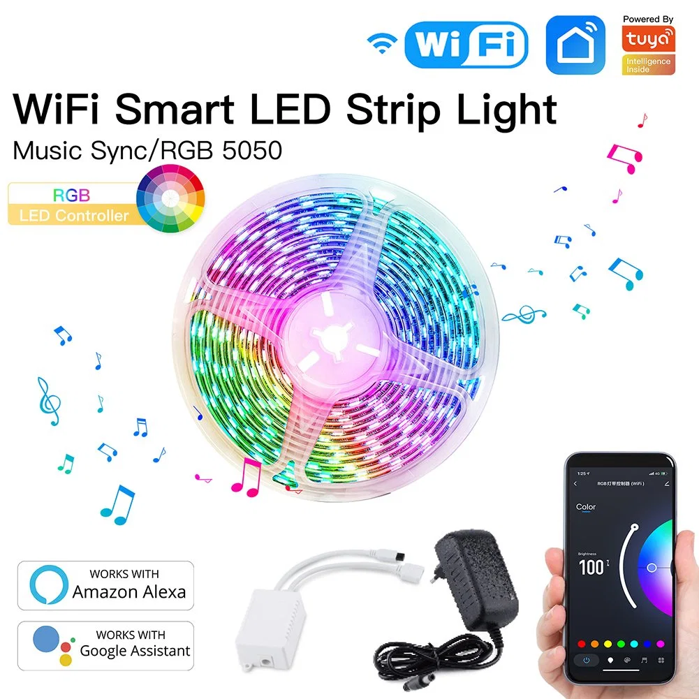 SLS WiFi RGB Strip Light 5050 Controller Music Sync Mic Sound