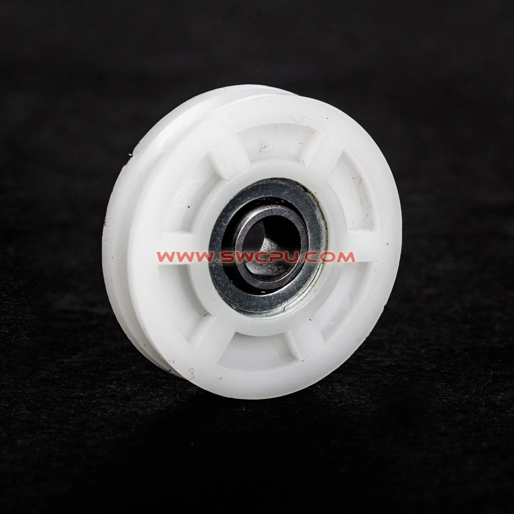 Machining V Groove White Nylon/POM Pulleys Small Plastic Roller Wheels