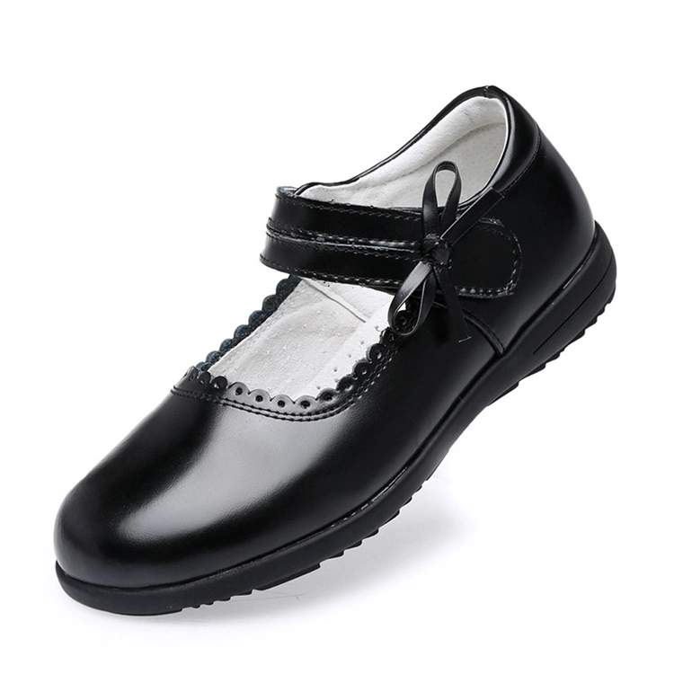 Schüler Back to School Kinder Schuhe Schwarz Leder Kinder Schule Schuhe